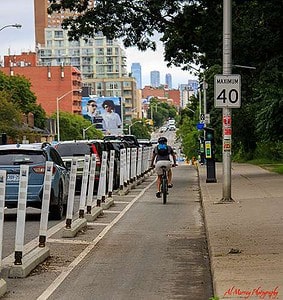 Looking east along Bloor Street from High Park entrance