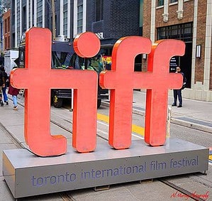 The iconic TIFF sign for the Toronto International Film Festival