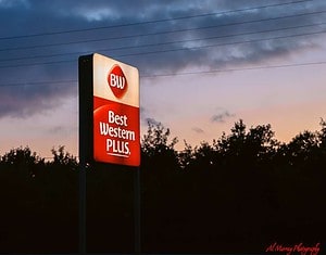 The Best Western, Leamington on Bevel Road. Bird watchers stay here because it is close to Hillman Marsh and Point Pelee National Park