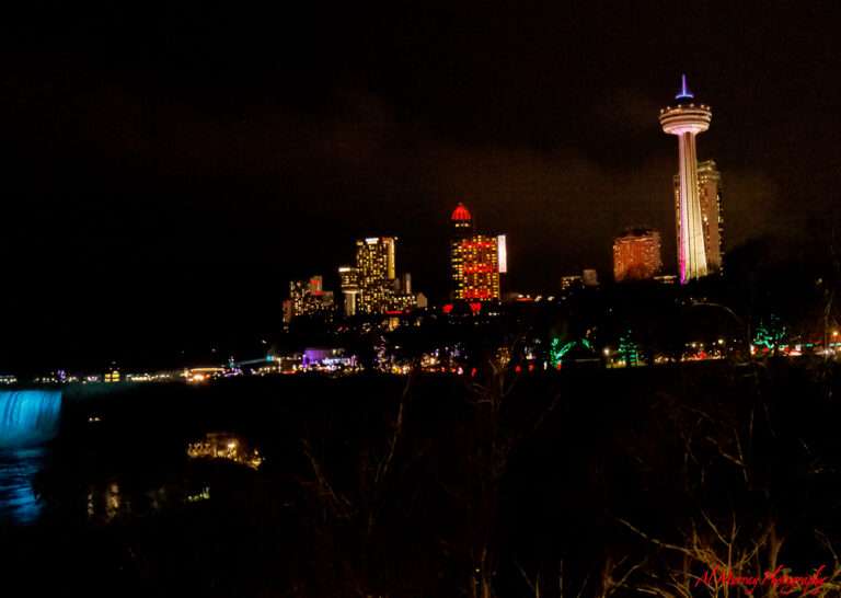 Niagara Falls on New Years Eve can be a special place to take a walk along the river - dress warm