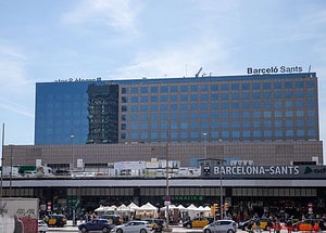 Barcelona Sants Train Station. Started in the 1970s now services much of Barcelona's inter-city train traffic