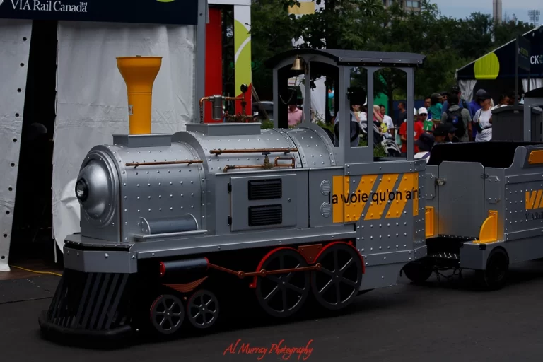 NBOpen family fun on the Special kid sized VIA train that circles the grounds in Toronto