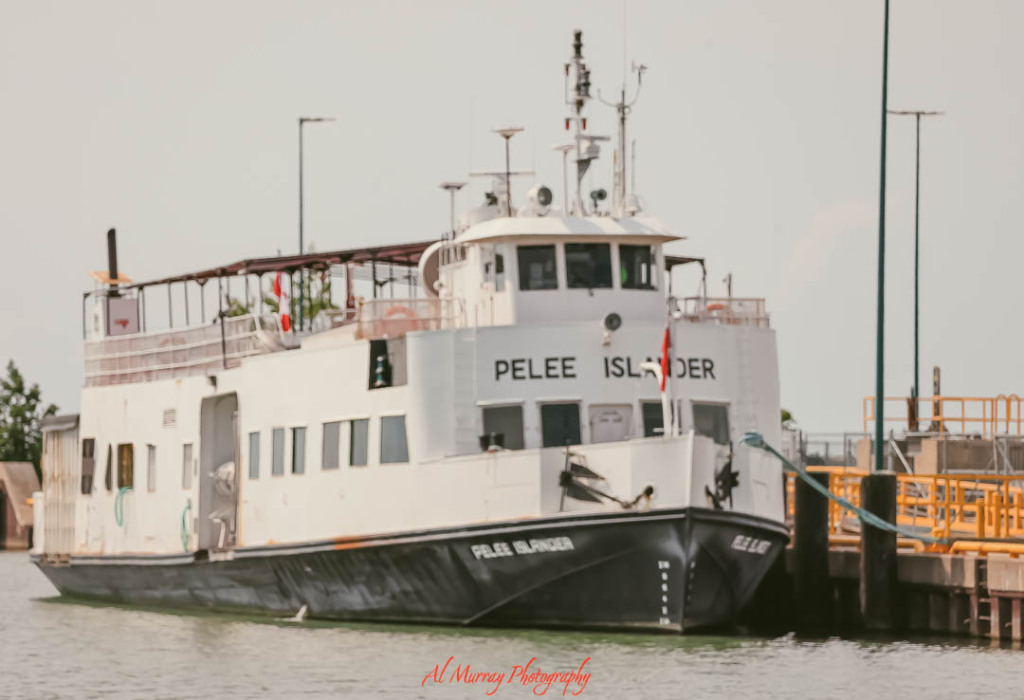 The Pelee Islander ferry is docked at a port on a bright spring day, ready to transport passengers to the welcoming shores of Pelee Island from Windsor Ontario. As part of a laid-back and LGBTQ friendly travel experience, the ferry offers a scenic and inclusive journey perfect for those exploring the region’s natural beauty and small-town charm.
